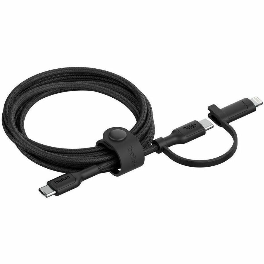 Belkin BoostCharge Pro 2-in-1 Cable with USB-C and Lightning Connector - CAC003fq1.5MBK