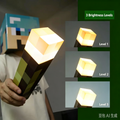 Large Pixel Torch LED Lamp, 3 Adjustable Brightness, Handheld & Wall Mount Decor Light