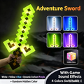 Pixel Adventure Sword LED Light, 4 Color Lights & Game Sound Effects Cosplay Prop