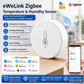 eWelink Zigbee Temperature Humidity Sensor, Smart Home Monitor, Works with Home Assistant, Zigbee2MQTT, Alexa & Google Assistant, Requires eWelink Zigbee Hub