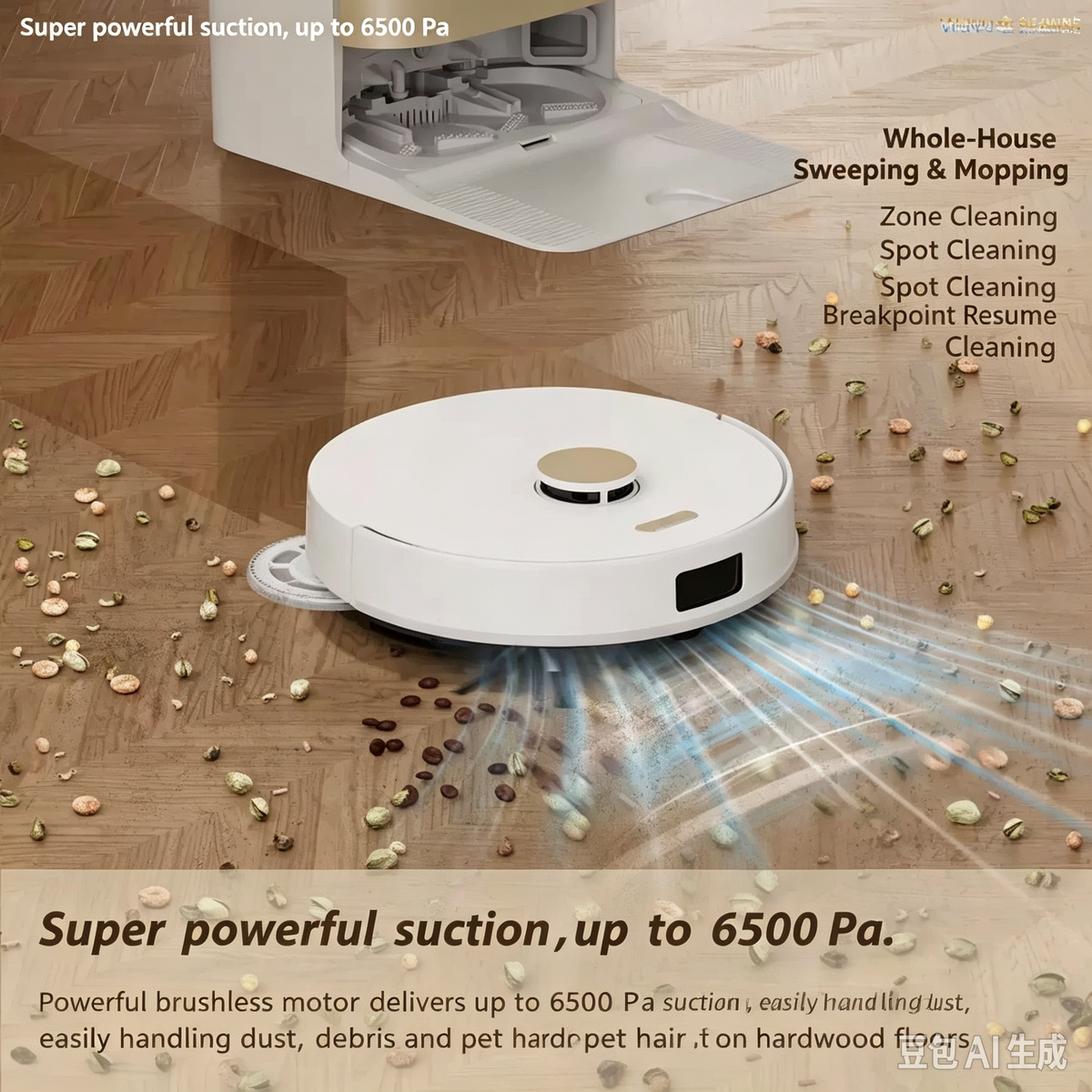 Minfu W300 Robot Vacuum and Mop, LDS Laser Navigation, Auto Empty & Mop Drying Station, 3-in-1 Sweep Vacuum Mop Robot for Home Hard Floors & Carpets
