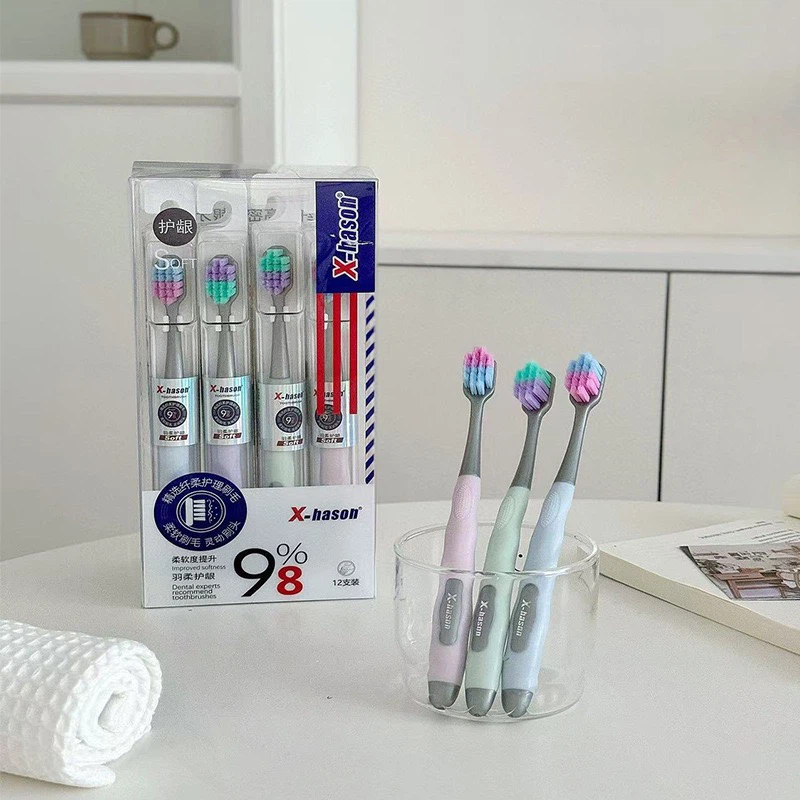 X‑hason 8th‑Gen Ultra Soft Wide‑Head Adult Toothbrush 12‑Count Family Set