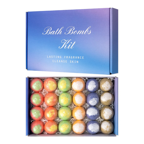 24pcs Herbal Bath Bombs Set, Mini Fizzy Bath & Foot Soak Balls