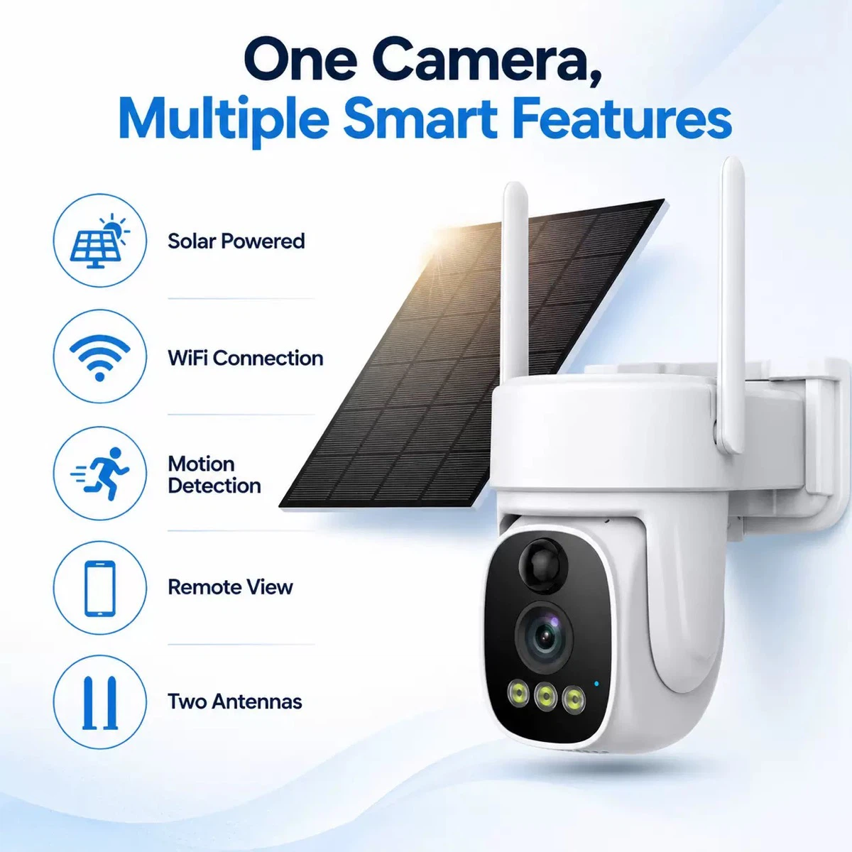 V380 Outdoor Solar WiFi/4G Security Camera, Full‑Color Night Vision, Wireless Home Surveillance