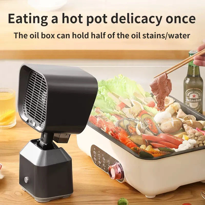 Portable Desktop Range Hood, Small Countertop Smoke Absorber, High Suction Home Kitchen Smoke Extractor for Hot Pot & BBQ