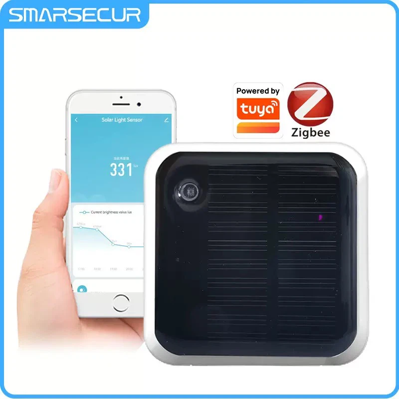 Tuya Smart Zigbee Solar‑Powered Light Sensor, Indoor & Outdoor Brightness Detector, IP65 Waterproof, No‑Replacement Battery, Smart Automation Linkage