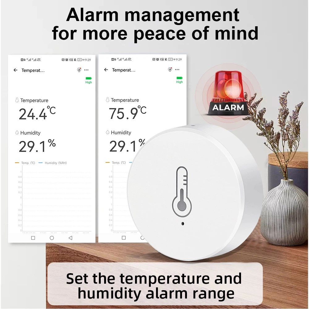 eWelink Zigbee Temperature Humidity Sensor, Smart Home Monitor, Works with Home Assistant, Zigbee2MQTT, Alexa & Google Assistant, Requires eWelink Zigbee Hub