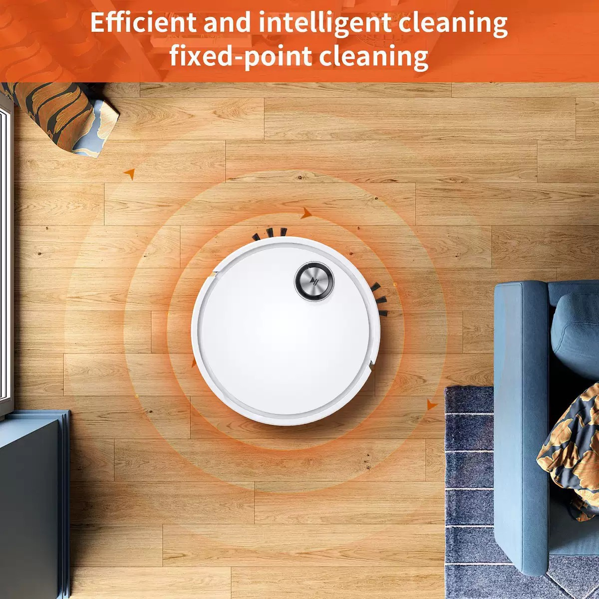 Smart Robot Vacuum, Remote Control 3-in-1 Sweep Vacuum Mop Robot with Anti-Drop Sensor