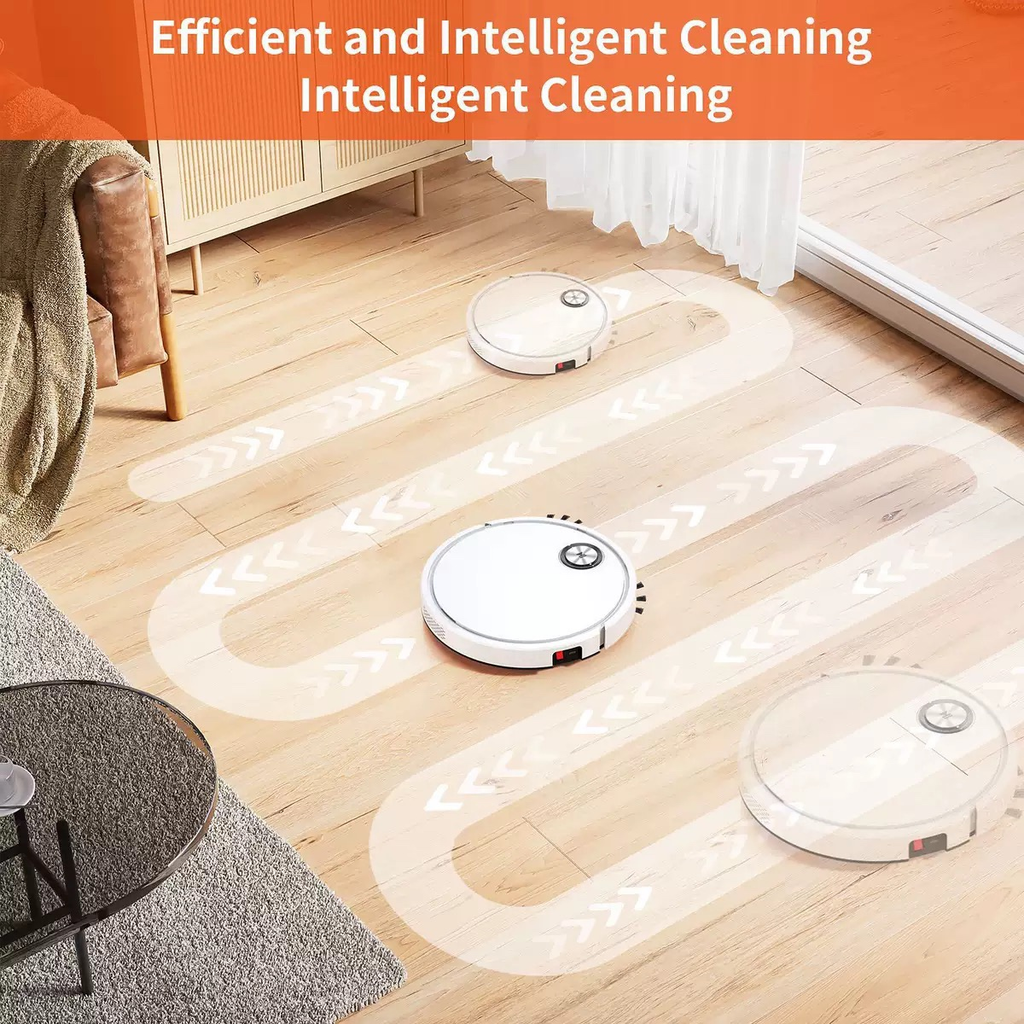 Smart Robot Vacuum, Remote Control 3-in-1 Sweep Vacuum Mop Robot with Anti-Drop Sensor