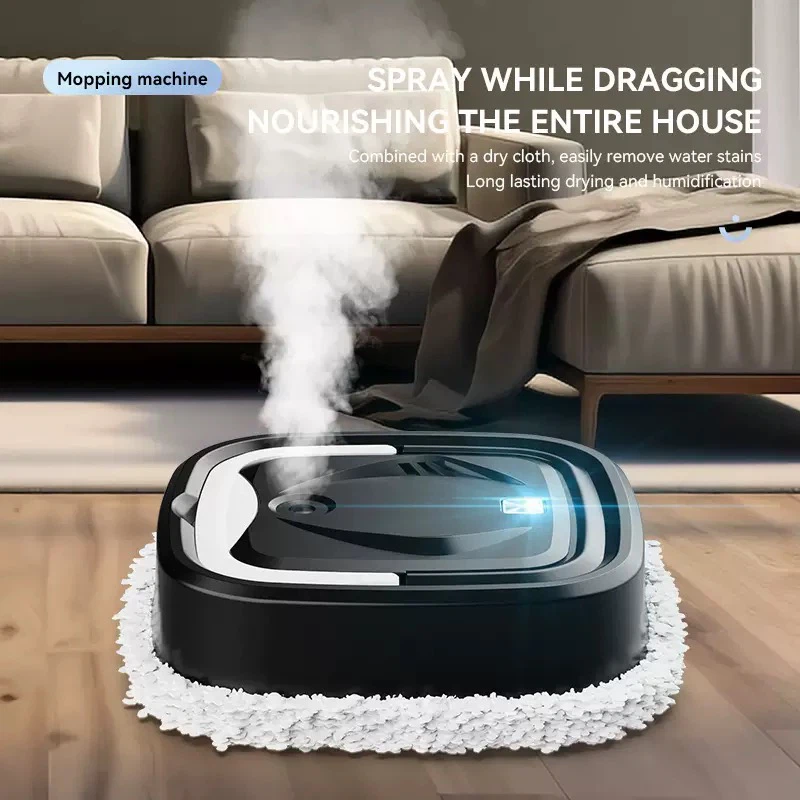 Smart Mopping Robot, Automatic Spray & High-Frequency Rotation, 2-in-1 Dry Wet Floor Cleaner with Hidden Handheld Design for Home Hard Floors