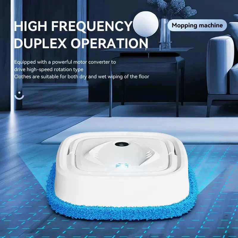 Smart Mopping Robot, Automatic Spray & High-Frequency Rotation, 2-in-1 Dry Wet Floor Cleaner with Hidden Handheld Design for Home Hard Floors