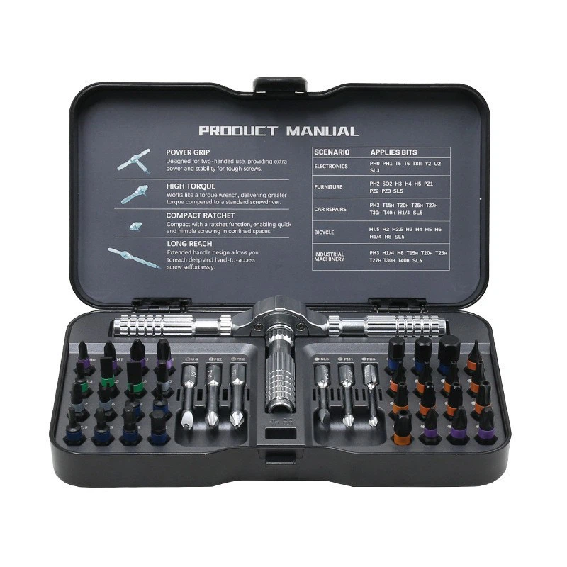 40 in 1 Ratchet Screwdriver Tool Kit, Magnetic Bits Household Repair Set