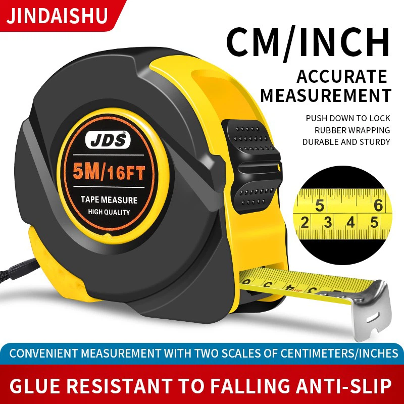 Impact‑Resistant Tape Measure, Dual‑Scale Metric & Imperial Retractable Measuring Tape (3M/5M/7.5M/10M), Heavy‑Duty Hard Rubber‑Coated Tape Measure for Construction, Home & Workshop