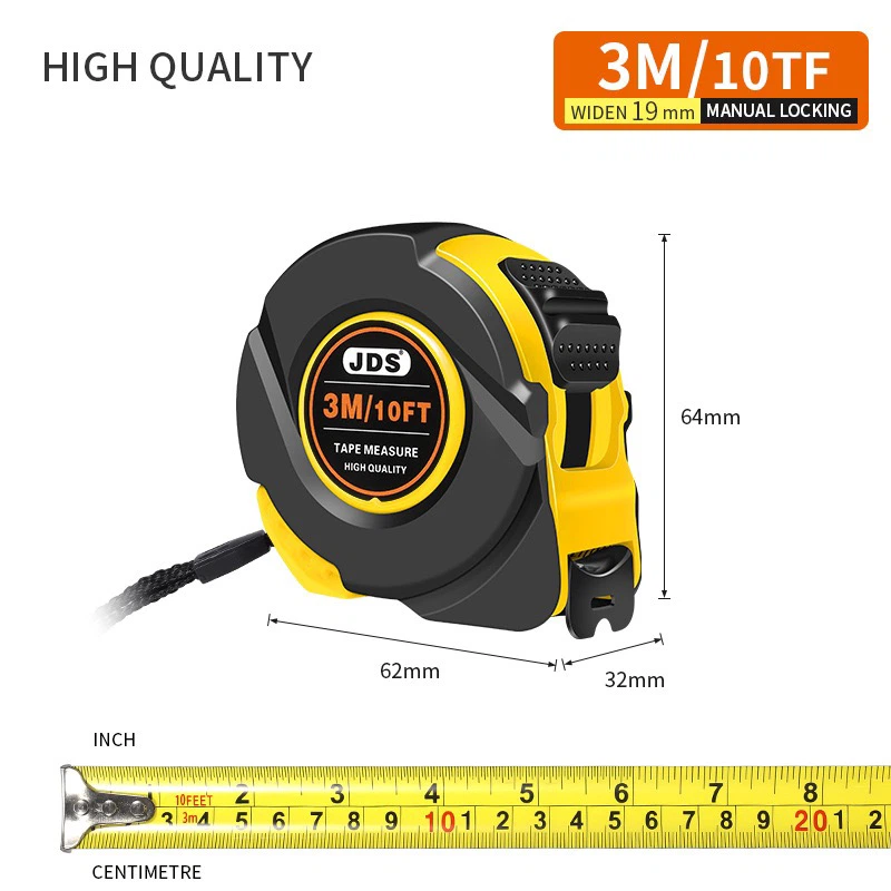 Impact‑Resistant Tape Measure, Dual‑Scale Metric & Imperial Retractable Measuring Tape (3M/5M/7.5M/10M), Heavy‑Duty Hard Rubber‑Coated Tape Measure for Construction, Home & Workshop