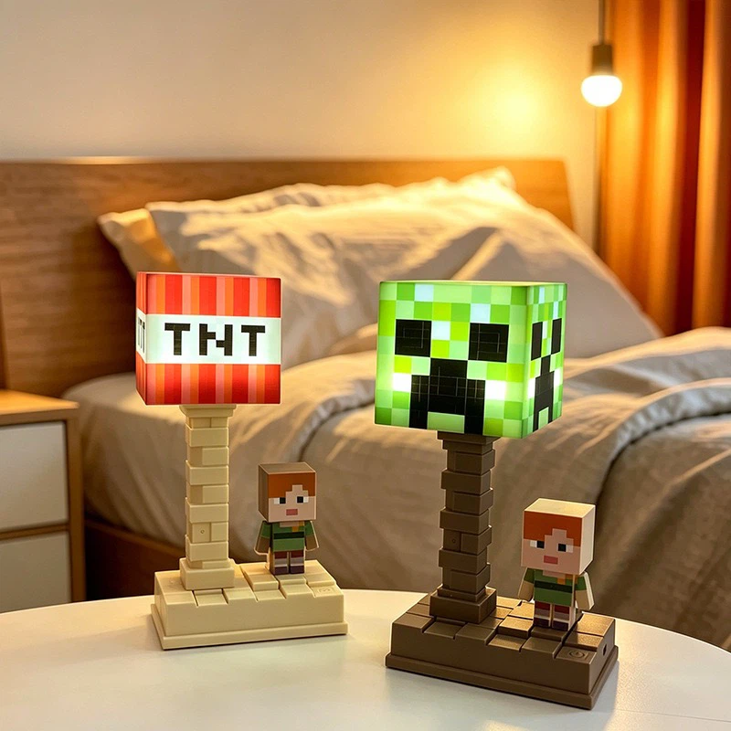 Rechargeable TNT Block Pixel Night Light, Game Cube Bedside Atmosphere Lamp