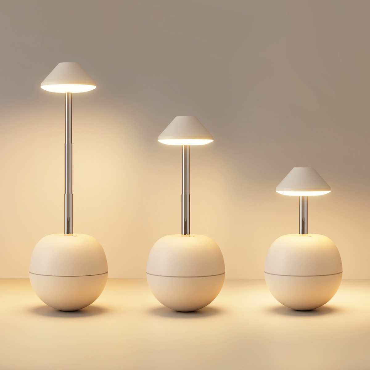 Tumbler Retractable RGB LED Table Lamp, Rechargeable Bedside Night Light