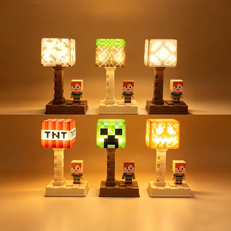 Rechargeable TNT Block Pixel Night Light, Game Cube Bedside Atmosphere Lamp