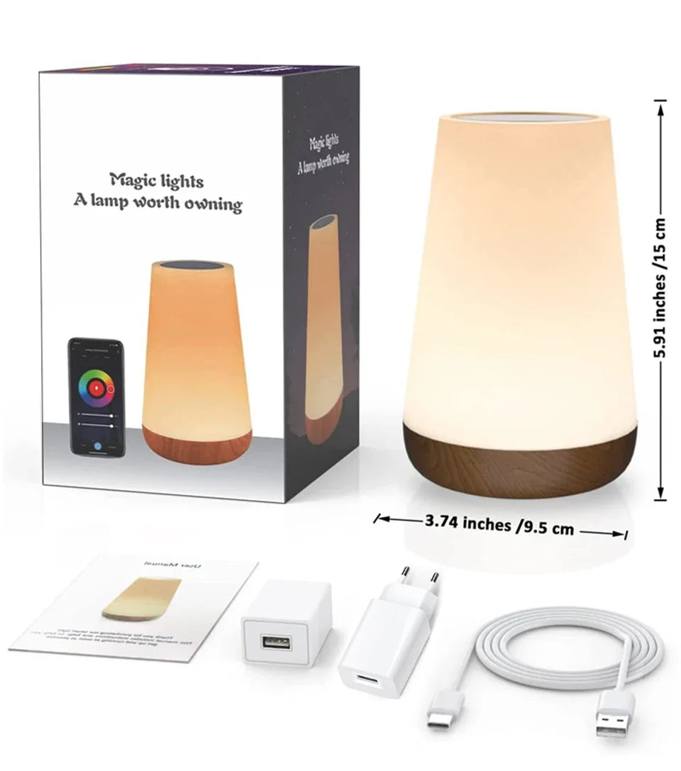 Tuya WiFi Smart Table Lamp Dimmable App Voice Control Desk Lamp RGB Touch Lamps Bedroom Night Light Work with Alexa Google Home