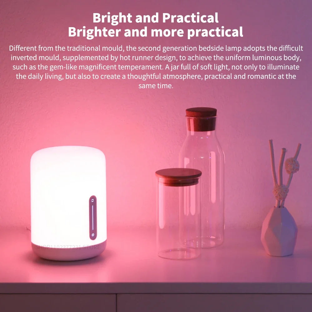 Bedside Lamp 2 Smart Table LED Night Light Colorful 400 Lumens Bluetooth WiFi Touch Control for Apple HomeKit Siri