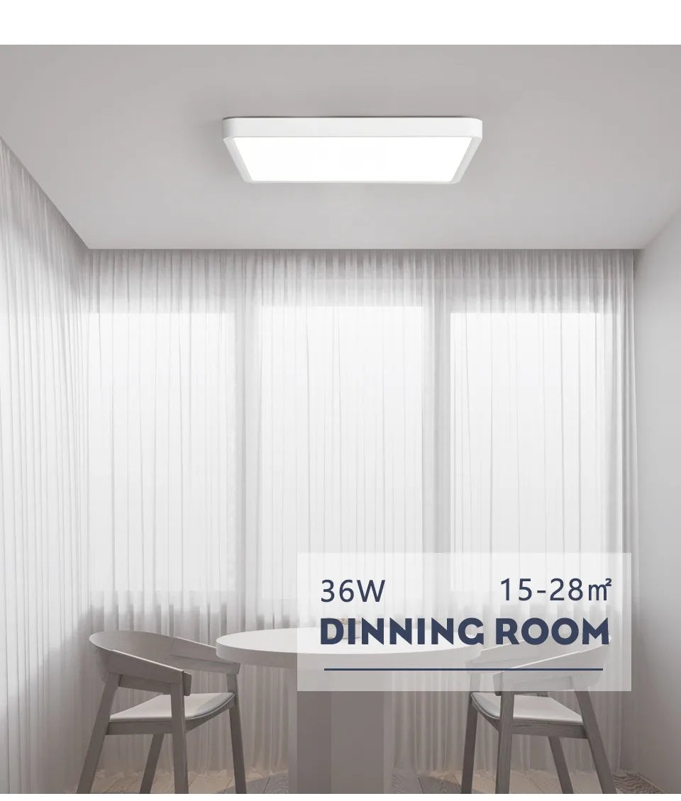 Smart LED Ceiling Lamp Wood Grain App Voice Control Alexa/Google Remote Control Square Ceiling Lights Living Room