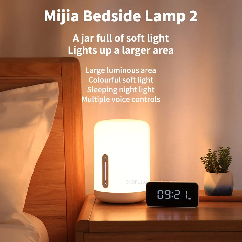 Bedside Lamp 2 Smart Table LED Night Light Colorful 400 Lumens Bluetooth WiFi Touch Control for Apple HomeKit Siri