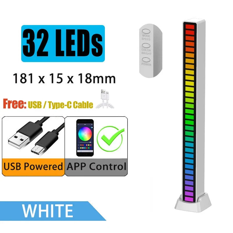 LED Ambient Light RGB Table Lamp Bluetooth Music Sync Night Light USB Rechargeable Desk Mood Light for Car PC Gaming Room Decor