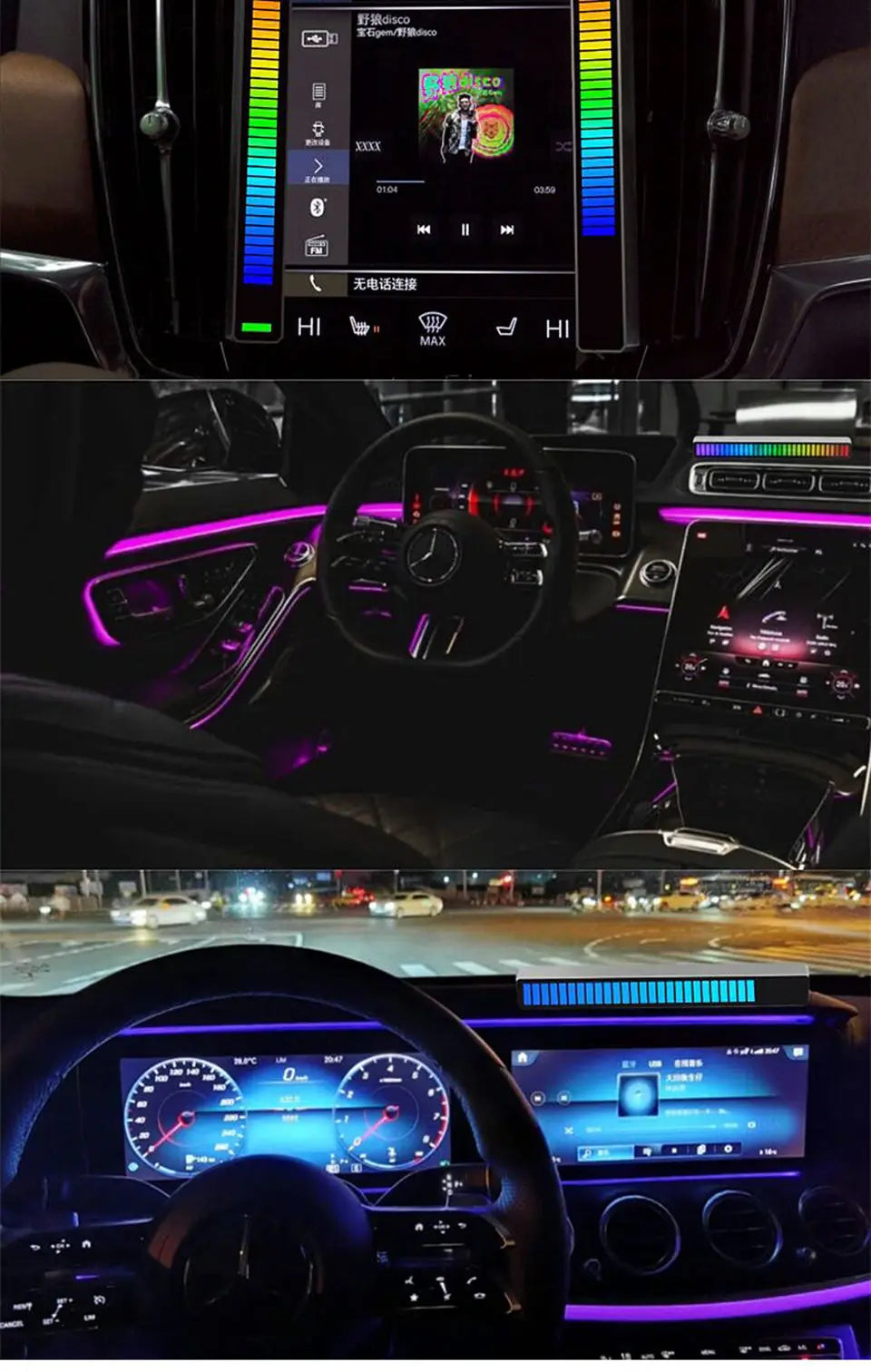 LED Ambient Light RGB Table Lamp Bluetooth Music Sync Night Light USB Rechargeable Desk Mood Light for Car PC Gaming Room Decor
