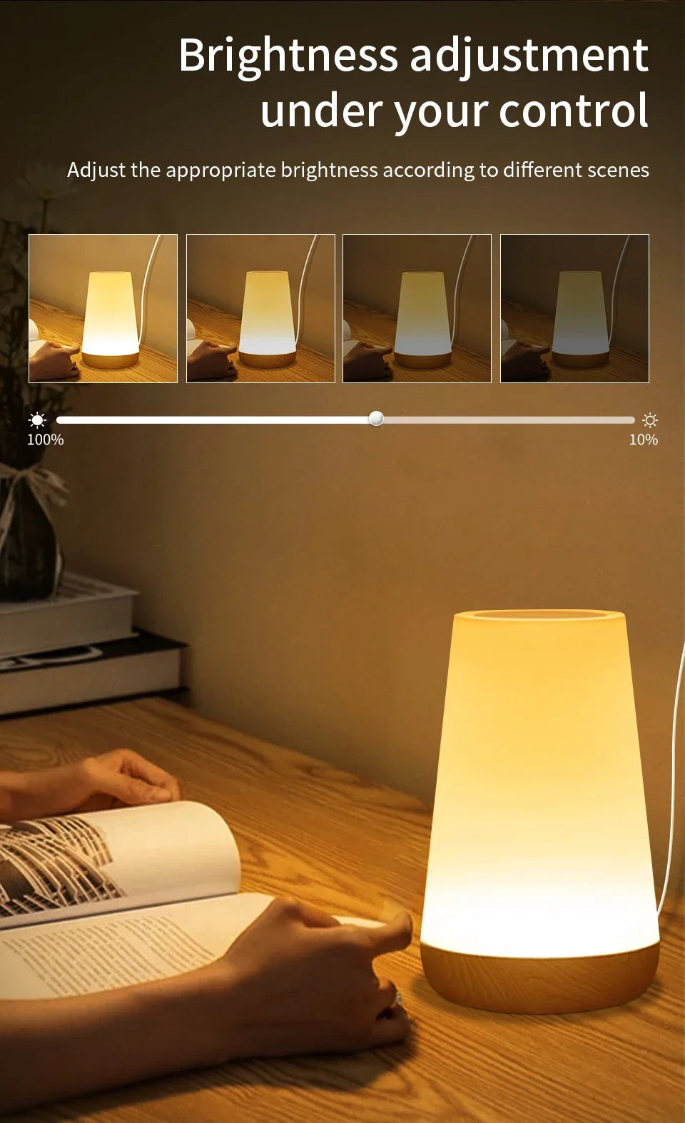 Tuya WiFi Smart Table Lamp Dimmable App Voice Control Desk Lamp RGB Touch Lamps Bedroom Night Light Work with Alexa Google Home