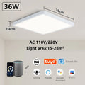 Smart LED Ceiling Lamp Wood Grain App Voice Control Alexa/Google Remote Control Square Ceiling Lights Living Room