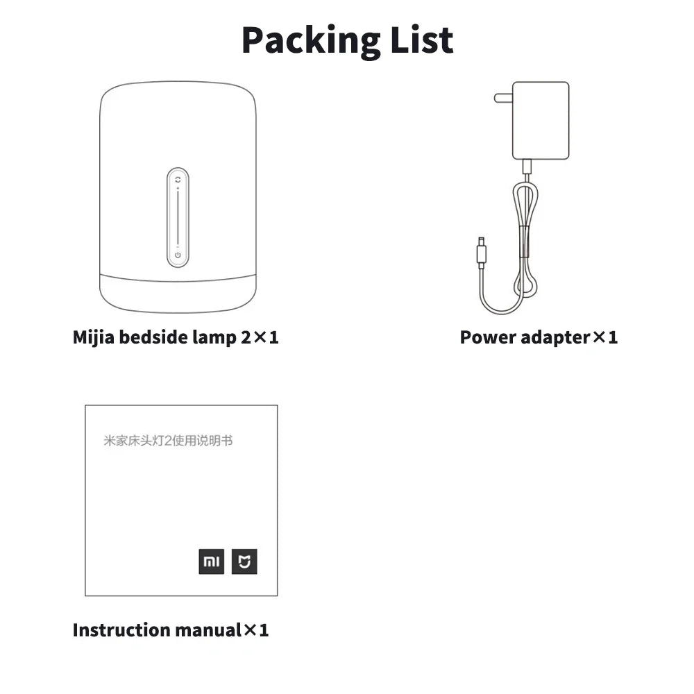 Bedside Lamp 2 Smart Table LED Night Light Colorful 400 Lumens Bluetooth WiFi Touch Control for Apple HomeKit Siri
