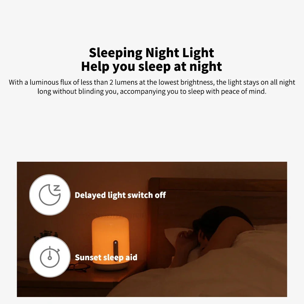 Bedside Lamp 2 Smart Table LED Night Light Colorful 400 Lumens Bluetooth WiFi Touch Control for Apple HomeKit Siri