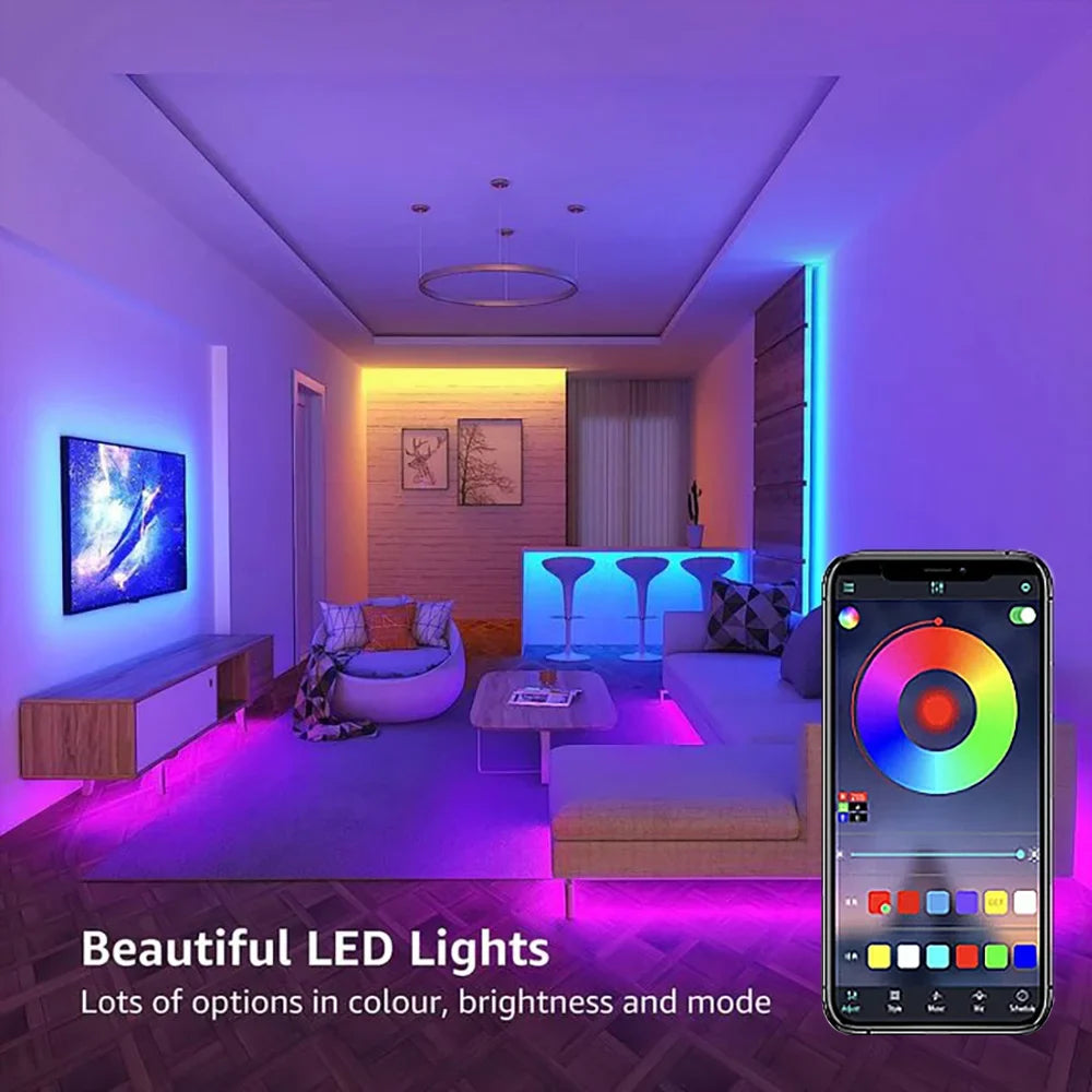 WiFi LED Strip Light Tuya Smart Life Flexible Light Lamp USB Desktop Screen TV BackLight Diode Tape Support Alexa Google