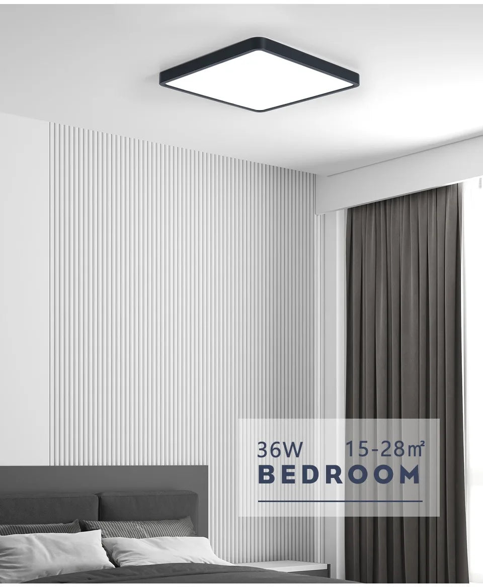 Smart LED Ceiling Lamp Wood Grain App Voice Control Alexa/Google Remote Control Square Ceiling Lights Living Room
